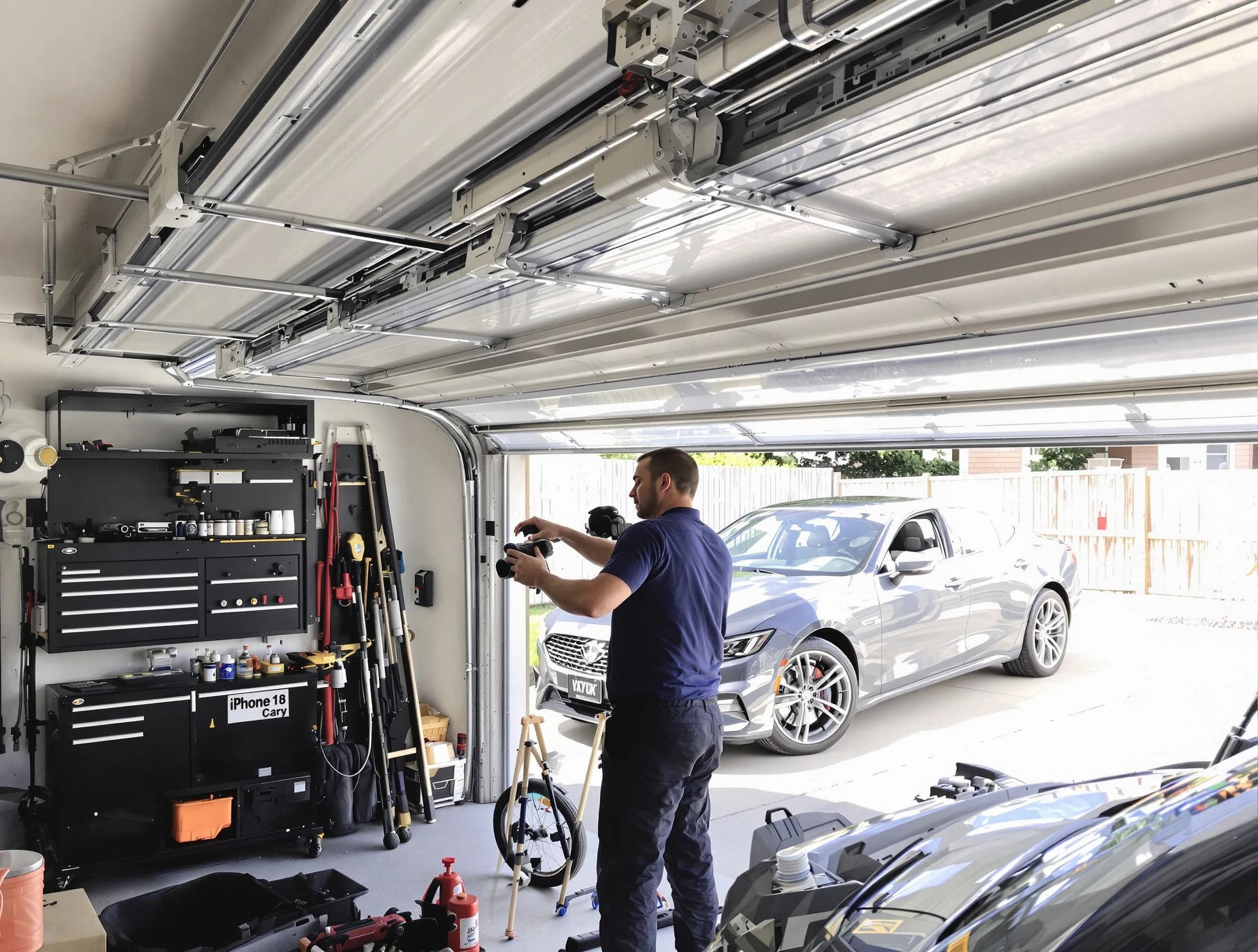 North Salt Lake Garage Door Repair technician fixing noisy garage door in North Salt Lake