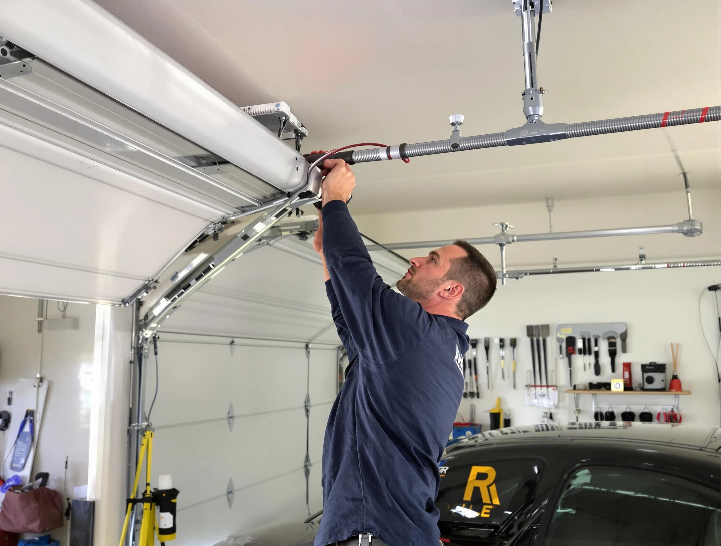 North Salt Lake Garage Door Repair technician performing garage door cable repair in North Salt Lake