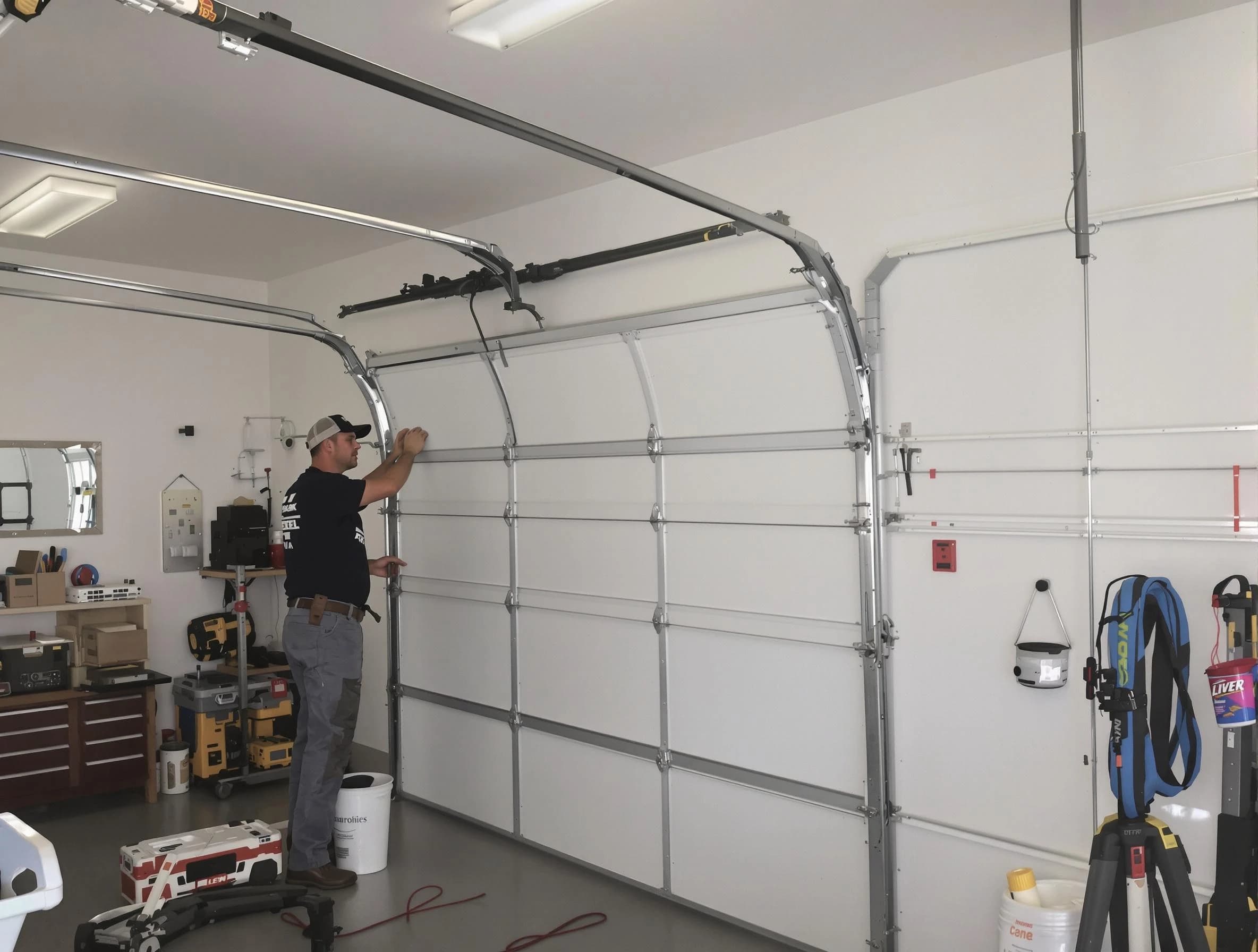 North Salt Lake Garage Door Repair team installing new garage door in North Salt Lake
