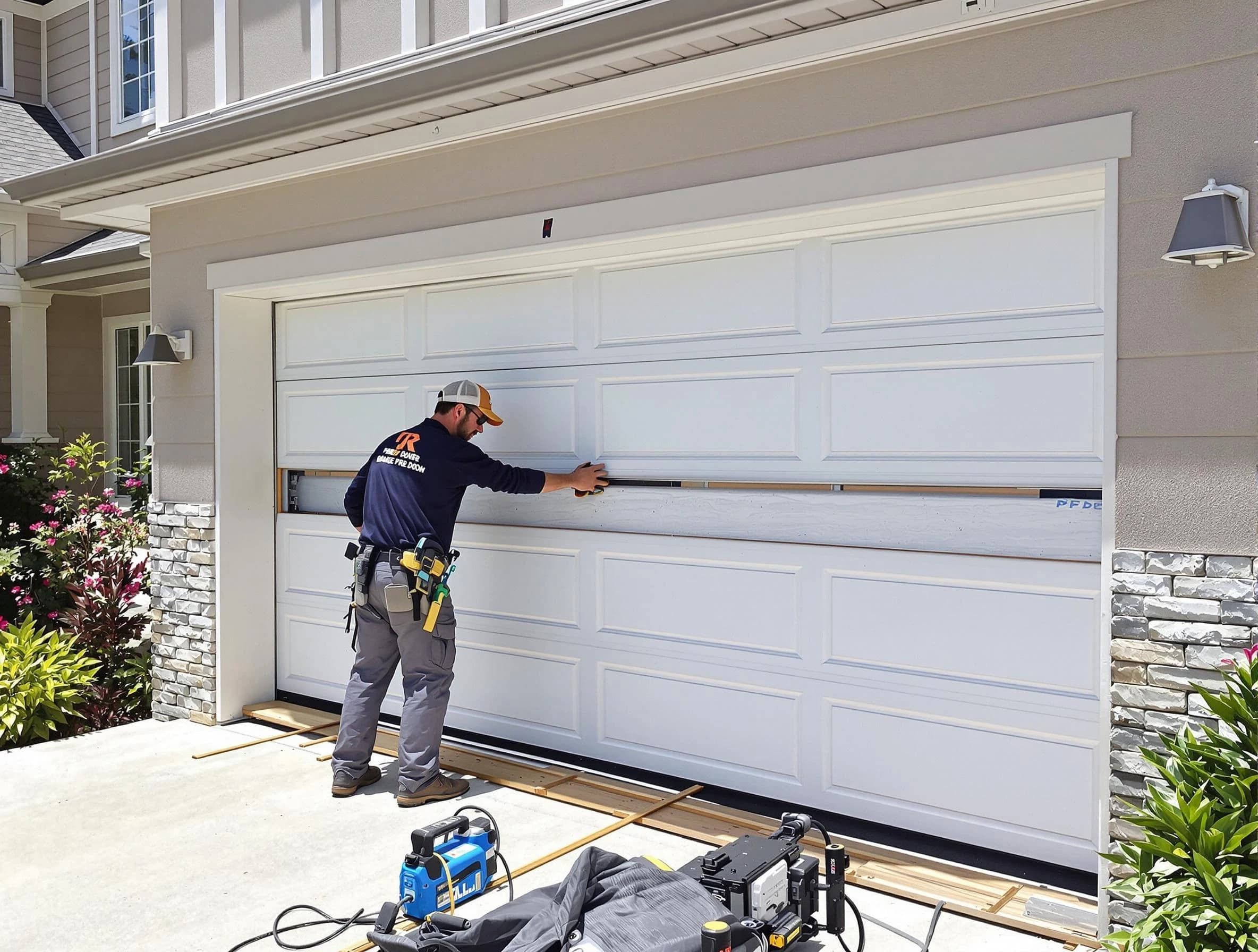 North Salt Lake Garage Door Repair team performing complete garage door replacement at North Salt Lake residence