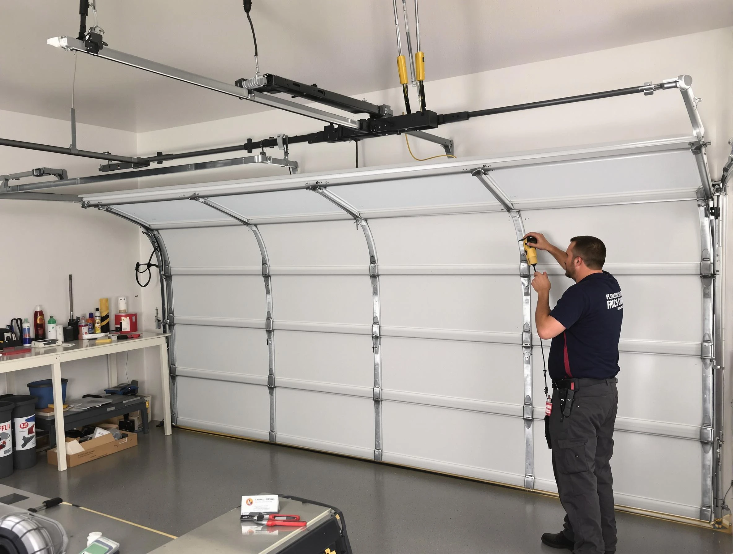 North Salt Lake Garage Door Repair certified technician performing overhead door system repair in North Salt Lake