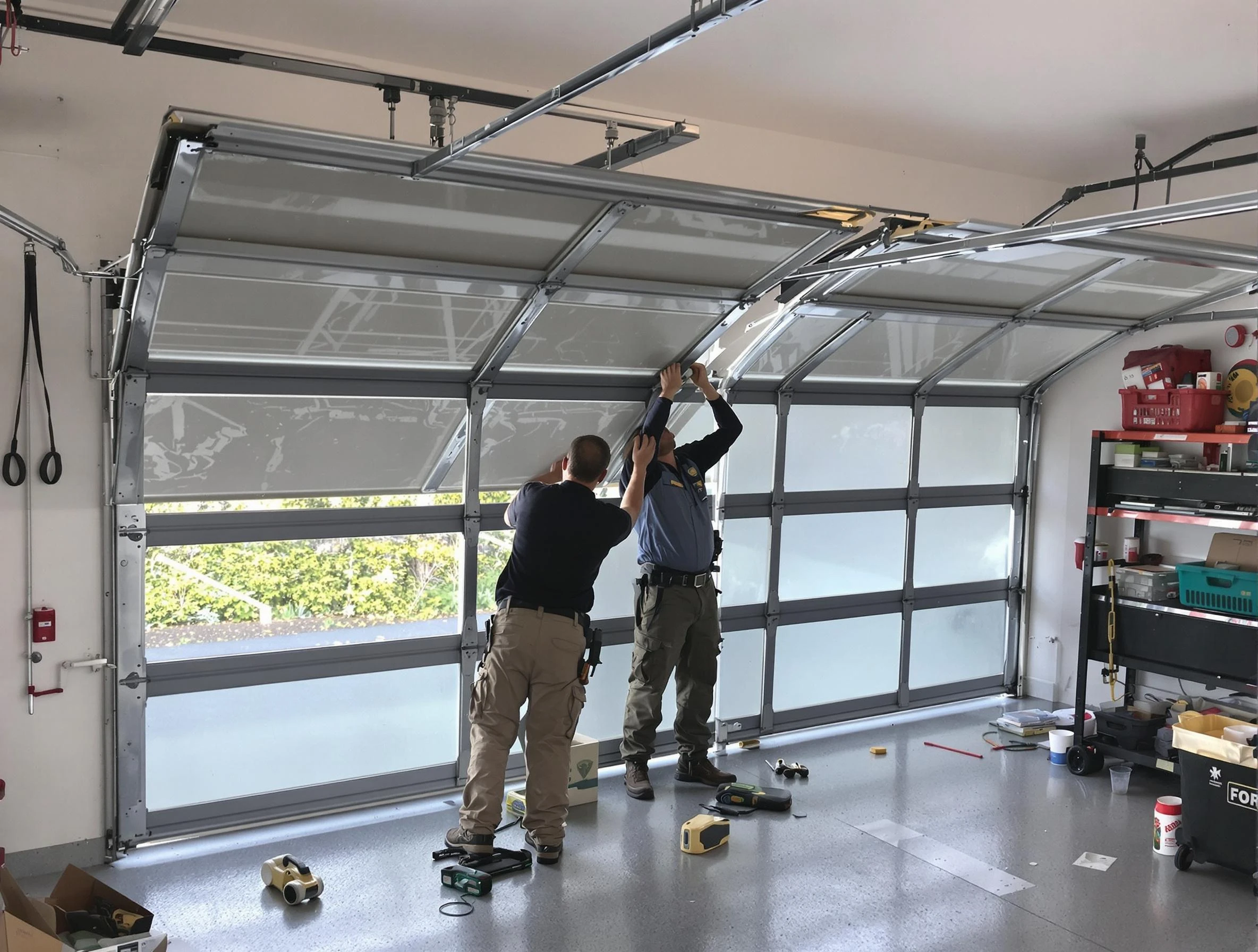 North Salt Lake Garage Door Repair expert performing precise panel replacement on North Salt Lake garage door