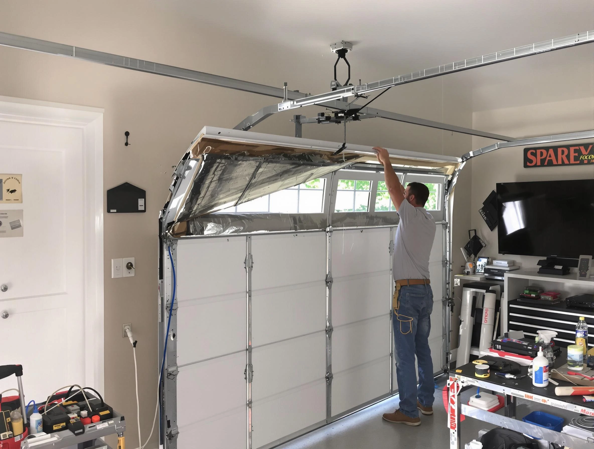 Garage door section replacement by North Salt Lake Garage Door Repair in North Salt Lake